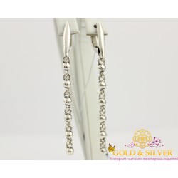 Серебряные серьги свисающие 5 см. 2439